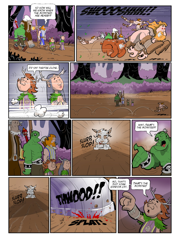 Teh Gladiators Webcomic: Random Cat Feels the Pain