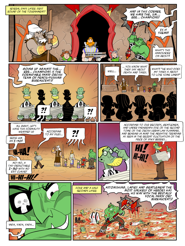 Teh Gladiators Webcomic: Death and Taxes... and Death