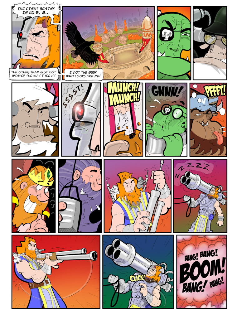 Teh Gladiators Webcomic: Gun vs. Cannon: Round 1