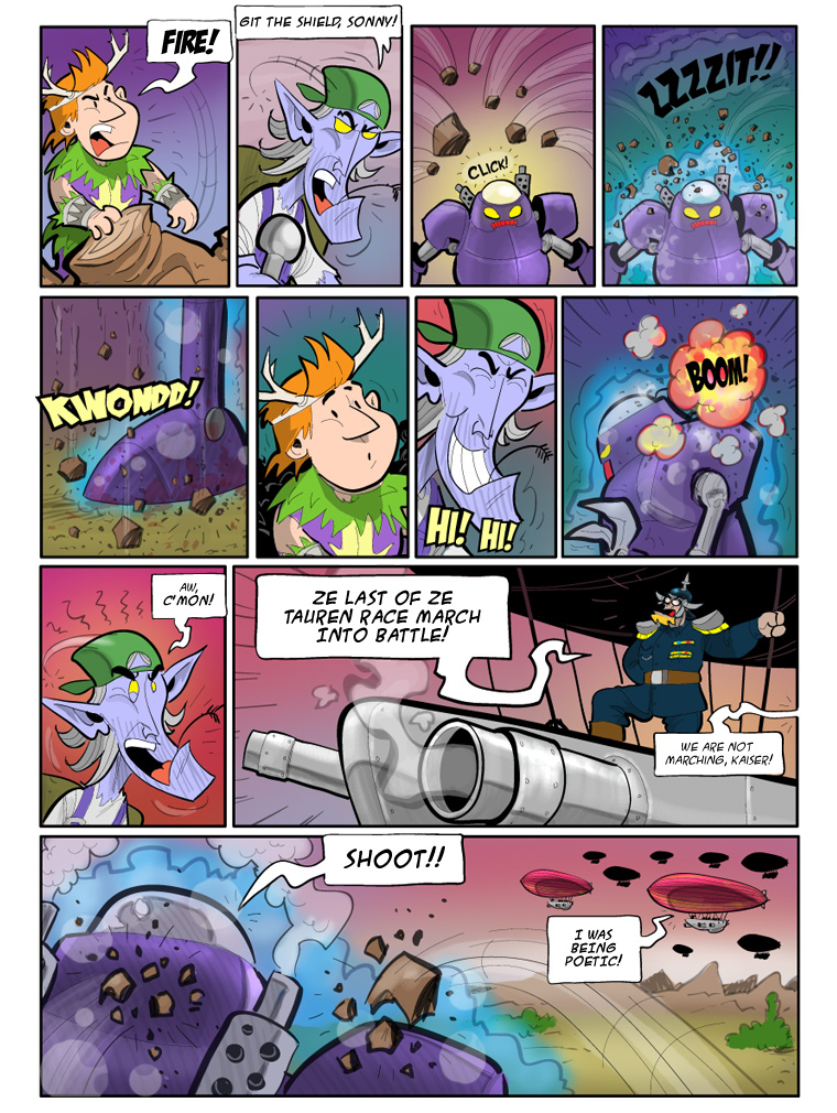 Teh Gladiators Webcomic: Ze Cows March into Battle!