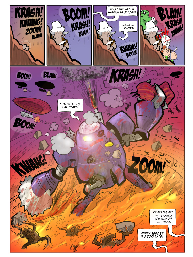 Teh Gladiators Webcomic: Ze Cows March into Battle!