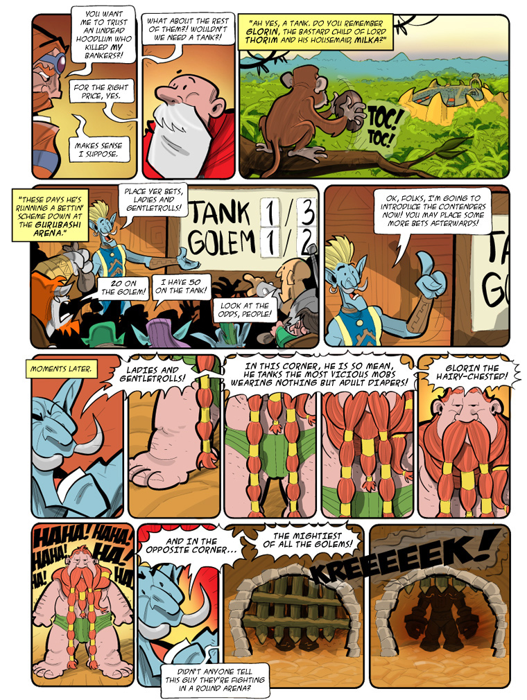 Teh Gladiators Webcomic: Tanking in Adult Diapers