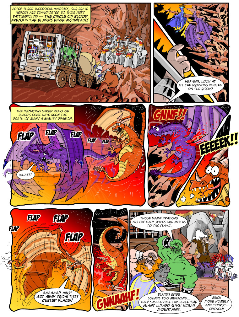 Teh Gladiators Webcomic: Shish Kebab Mountains