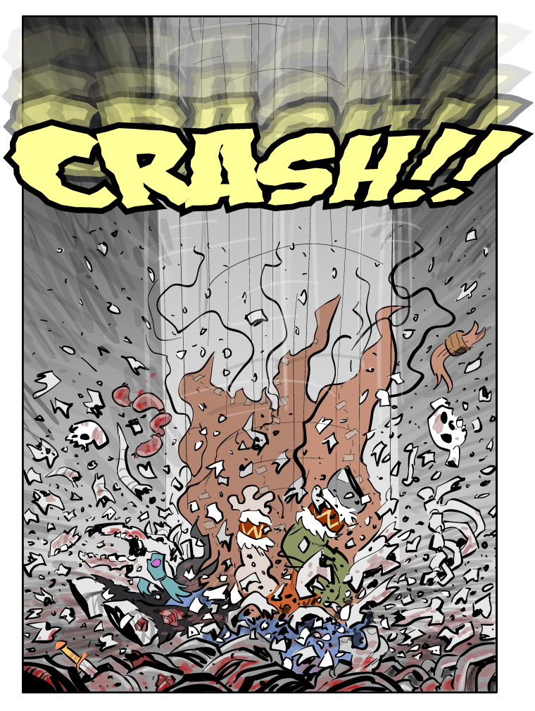 Teh Gladiators Webcomic: And Then The Big Crash Ensued