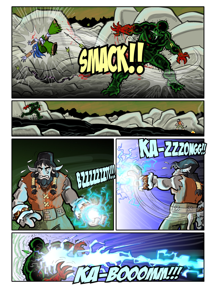 Teh Gladiators Webcomic: Lightning Bolt Vs. The Faceless Guy