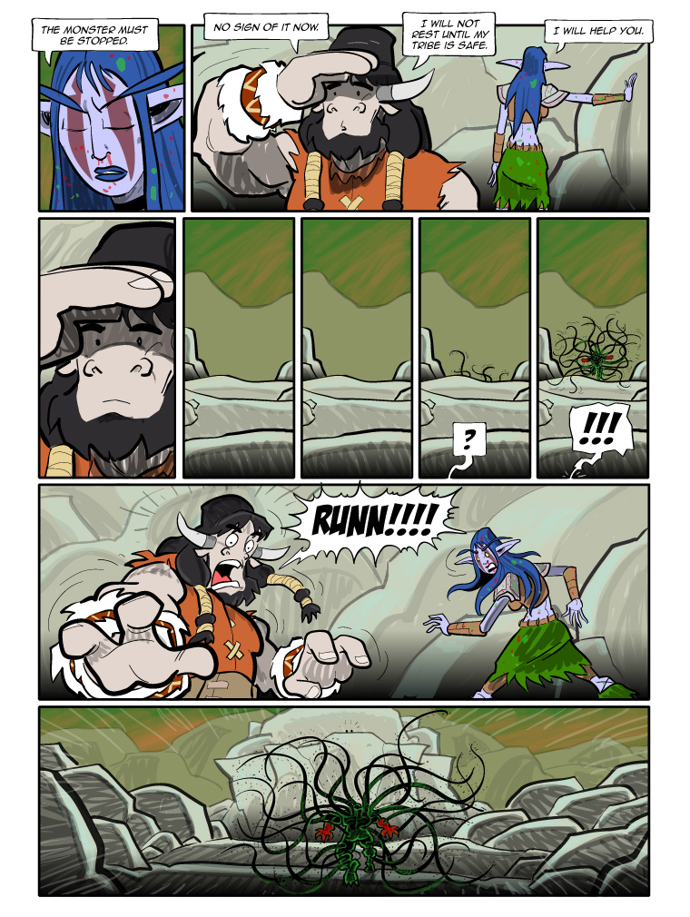 Teh Gladiators Webcomic: The Monster is Unrelenting!