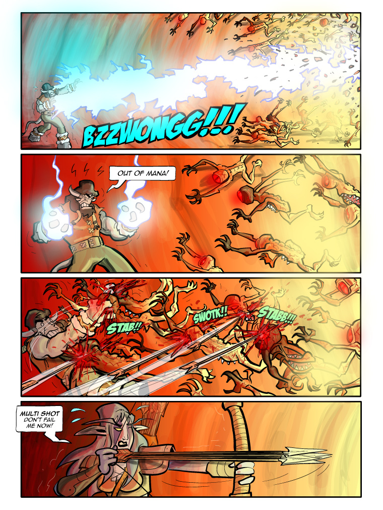 Teh Gladiators Webcomic: Multi Shot Don't Fail Me Now!