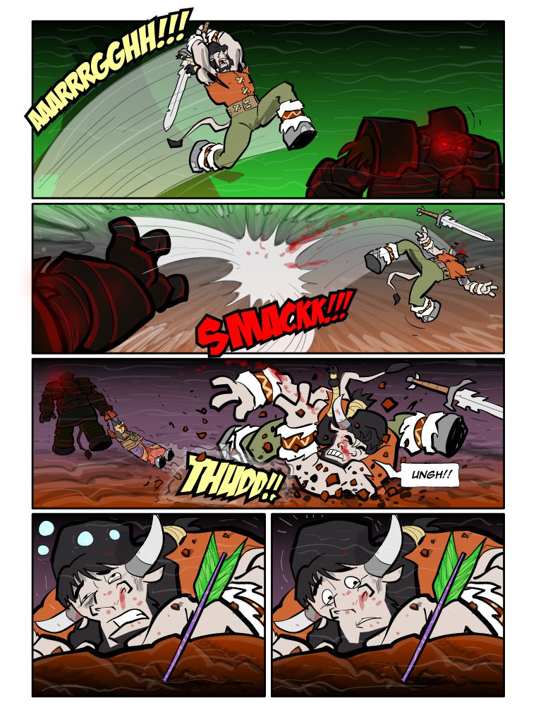 Teh Gladiators Webcomic: The Arrow Speaks to Him